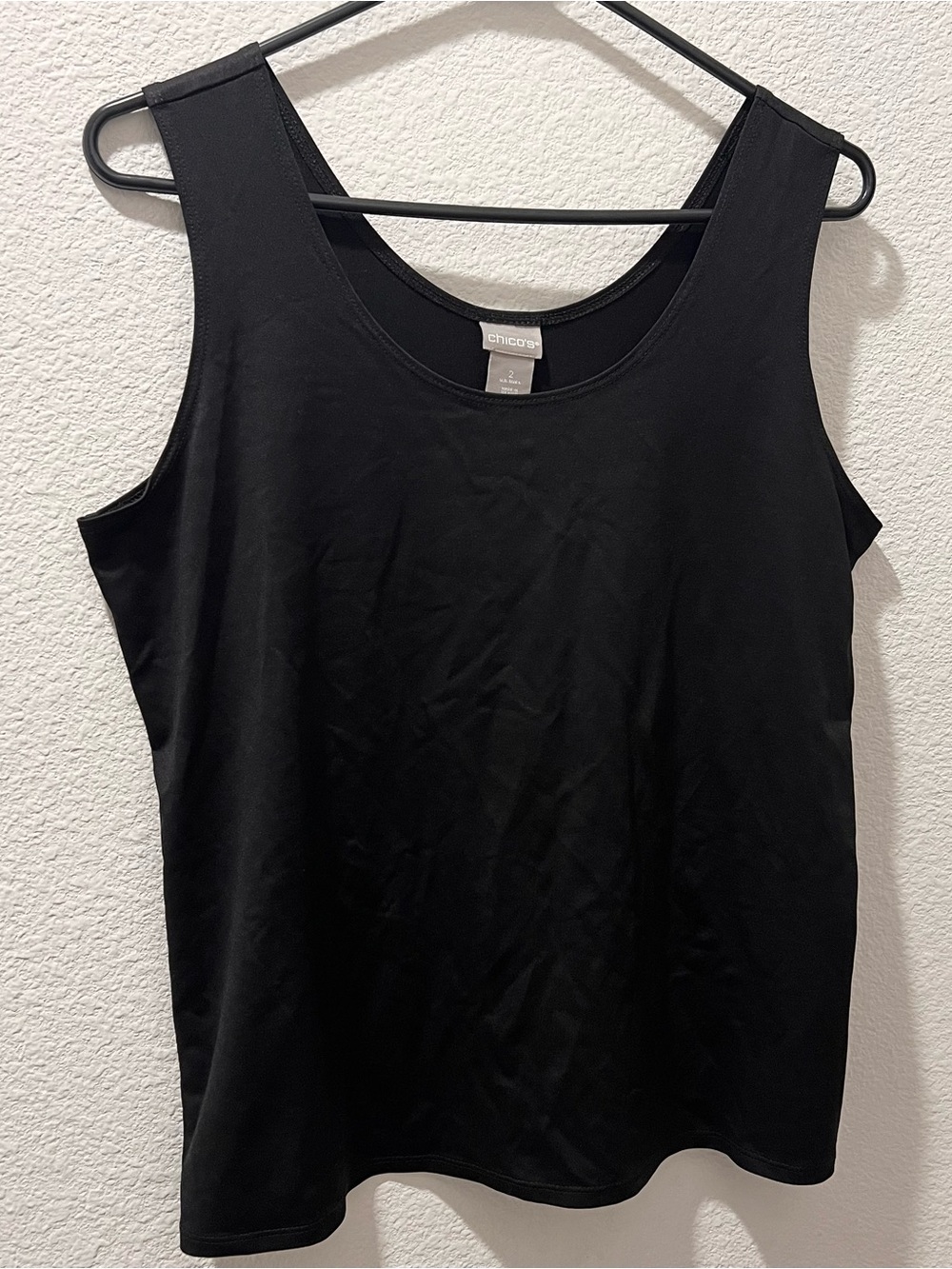 Chico's Classic Black Scoop Neck Tank Top Size Large